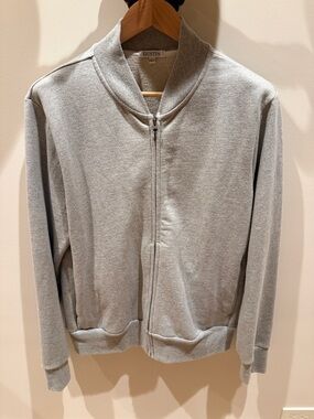 Gustin Men's French Terry Bomber Light Grey Large